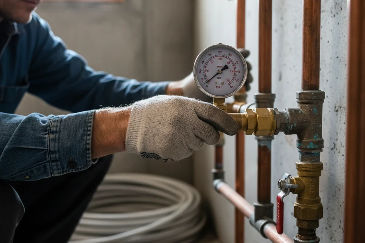 Pressure testing a repaired line during Water Line Repair in Millerstown